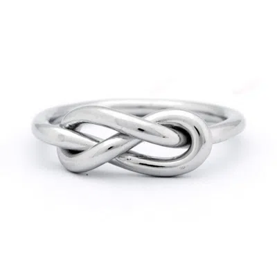 Evesaddiction Infinity Knot Sterling Silver Ring In Silver