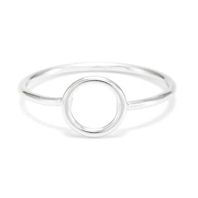 Evesaddiction Stackable Silver Circle Ring In Metallic