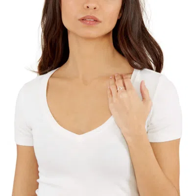 Evesaddiction Stackable Silver Circle Ring In Metallic