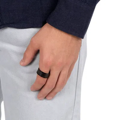 Evesaddiction Men's Matte Black Center Ring In Black