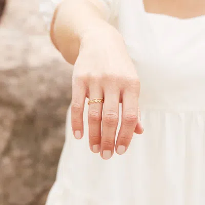 Evesaddiction Leaf Branch Gold Stackable Ring In Gold