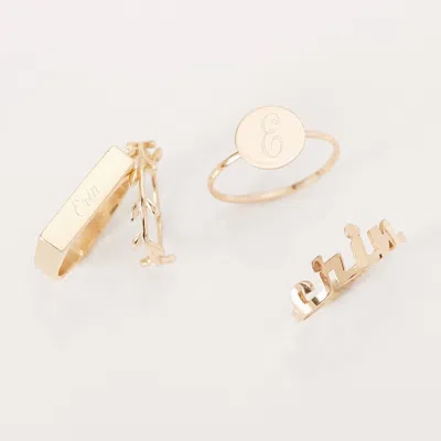 Evesaddiction Leaf Branch Gold Stackable Ring In Gold