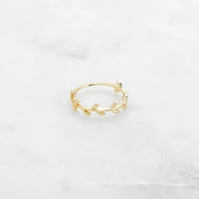 Evesaddiction Leaf Branch Gold Stackable Ring In Gold