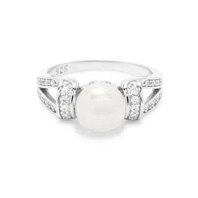 Evesaddiction Vintage Style Sterling Silver Pearl Ring In Silver