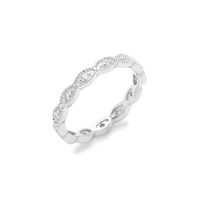 Evesaddiction Beautiful Victorian Sterling Silver Stackable Cz Band In Metallic
