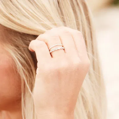 Evesaddiction Beautiful Victorian Sterling Silver Stackable Cz Band In Metallic