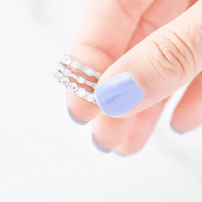 Evesaddiction Beautiful Victorian Sterling Silver Stackable Cz Band In Metallic