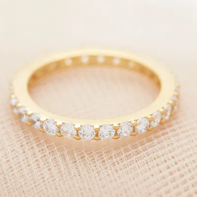 Evesaddiction Brilliant Cut Cz Gold Eternity Band In Gold