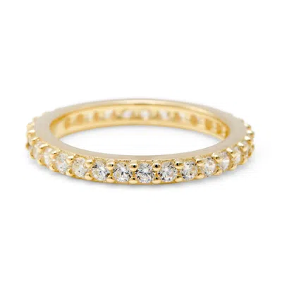Evesaddiction Brilliant Cut Cz Gold Eternity Band In Gold