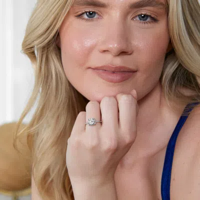 Evesaddiction Sterling Silver 2 Carat Brilliant Cut Cz Engagement Ring In Silver