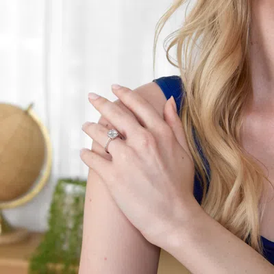 Evesaddiction Sterling Silver 2 Carat Brilliant Cut Cz Engagement Ring In Silver