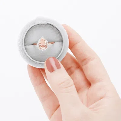 Evesaddiction Morganite Pear Cut Rose Gold Engagement Ring In Gold