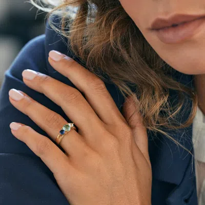 Evesaddiction 3 Stone Gold Custom Birthstone Ring In Gold