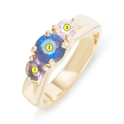 Evesaddiction 3 Stone Gold Custom Birthstone Ring In Gold