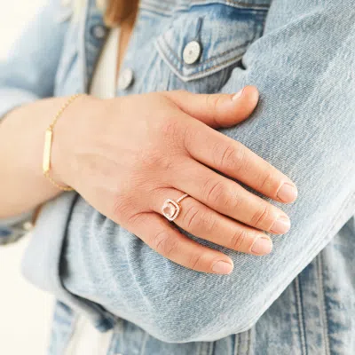 Evesaddiction Morganite Cushion Cut Rose Gold Engagement Ring In Gold