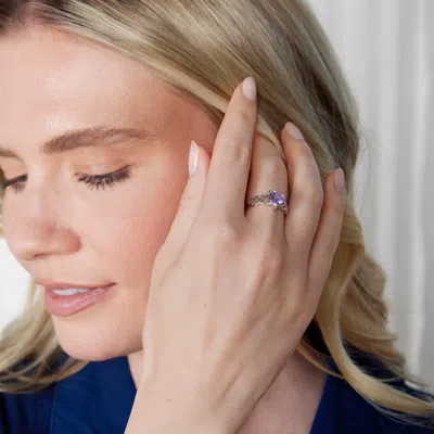 Evesaddiction Custom Heart Birthstone Infinity Knot Silver Ring In Silver