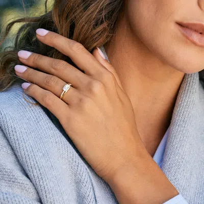 Evesaddiction Petite 2 Stone Gold Birthstone Mother's Ring In Gold