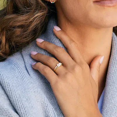 Evesaddiction Petite 2 Stone Silver Birthstone Mother's Ring In Silver