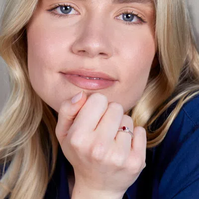 Evesaddiction Two Stone Oval Birthstone Silver Twisted Rope Ring In Silver