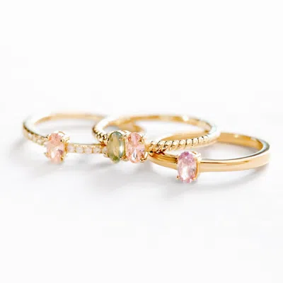 Evesaddiction Custom Oval Birthstone Pave Band Gold Ring In Gold