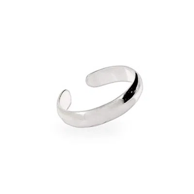 Evesaddiction Simple Band Sterling Silver Toe Ring In Metallic