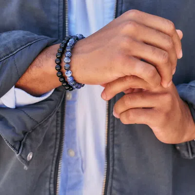 Evesaddiction Men's Sodalite Agate Bead Bracelet In Blue