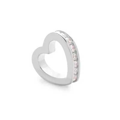 Evesaddiction Silver June  Eternity Heart Charm In Silver