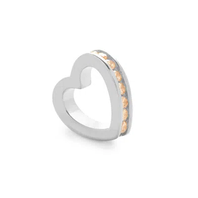 Evesaddiction Silver November Eternity Heart Charm In Metallic