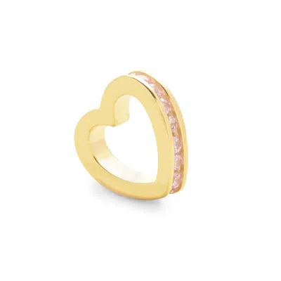 Evesaddiction Gold October Eternity Heart Charm In Gold