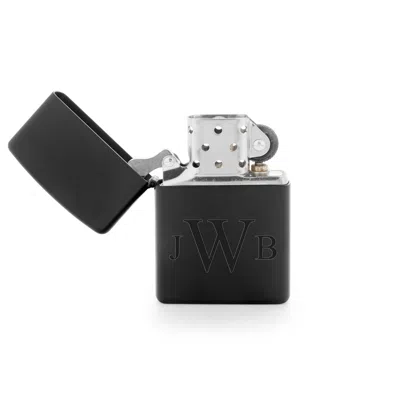Evesaddiction Engravable Matte Black Zippo Lighter In Black