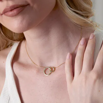 Evesaddiction Custom Interlocking Circle Eternity Birthstone Necklace In Silver