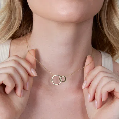 Evesaddiction Custom Interlocking Circle Eternity Birthstone Necklace In Silver