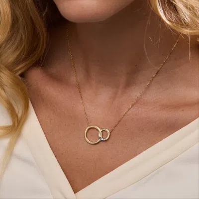 Evesaddiction Custom Gold Interlocking Circle Eternity Birthstone Necklace In Gold