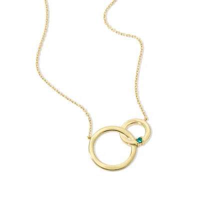 Evesaddiction Custom Gold Interlocking Circle Eternity Birthstone Necklace In Gold