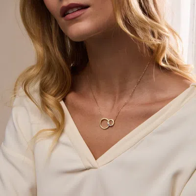 Evesaddiction Custom Gold Interlocking Circle Eternity Birthstone Necklace In Gold