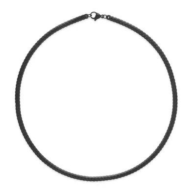 Evesaddiction Men's Black Plate Flat Curb Chain In Black