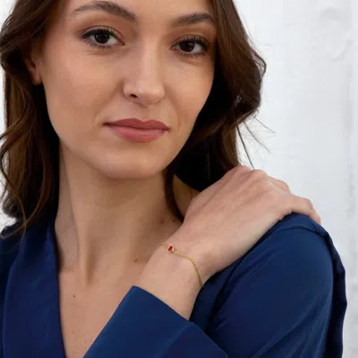 Evesaddiction Custom Floating Bezel Set Gold Birthstone Bracelet In Gold