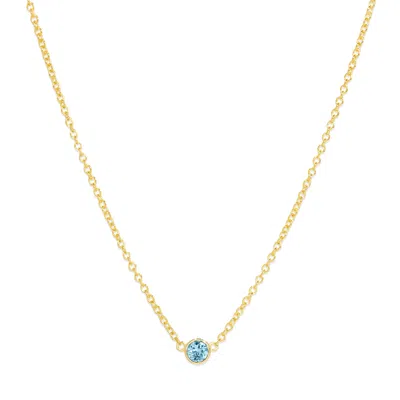 Evesaddiction Custom Floating Bezel Set Gold Birthstone Necklace In Gold