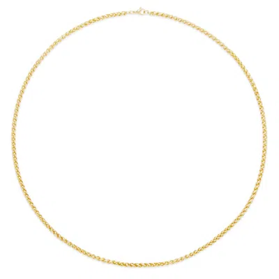 Evesaddiction Men's Gold Plated Stainless Steel Spiga Chain Necklace In Gold
