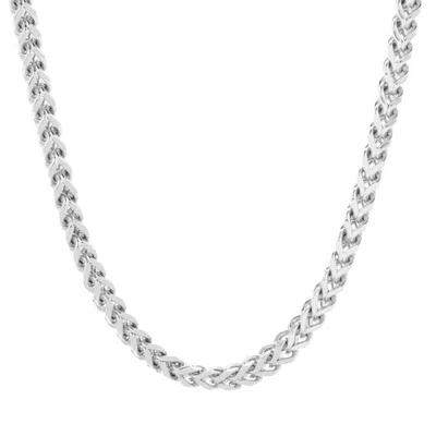 Evesaddiction Men's Stainless Steel Franco Chain Necklace In Silver