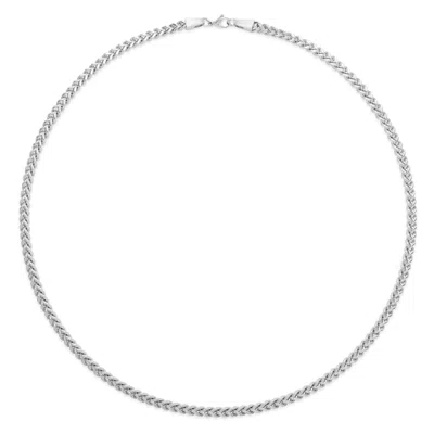 Evesaddiction Men's Stainless Steel Franco Chain Necklace In Silver