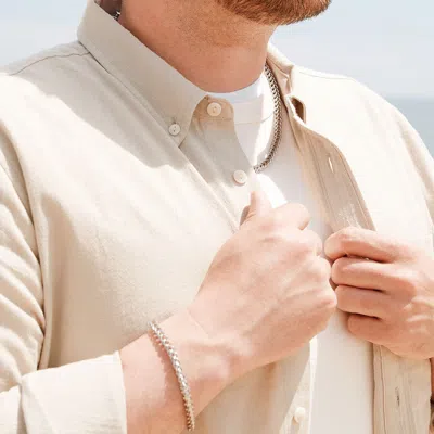 Evesaddiction Men's Stainless Steel Franco Chain Necklace In Silver