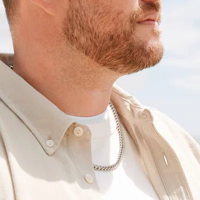 Evesaddiction Men's Stainless Steel Franco Chain Necklace In Silver