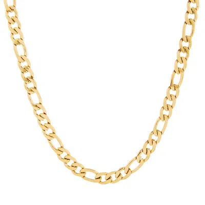 Evesaddiction Men's Gold Plated Stainless Steel Figaro Chain Necklace In Gold