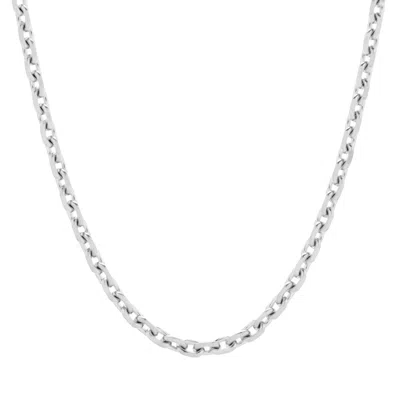 Evesaddiction Men's Stainless Steel Cable Chain Necklace In Silver