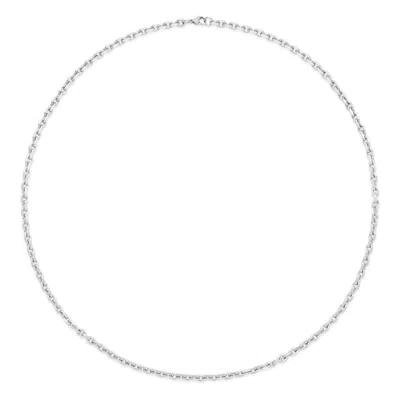 Evesaddiction Men's Stainless Steel Cable Chain Necklace In Silver