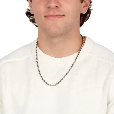 Evesaddiction Men's Stainless Steel Cable Chain Necklace In Silver