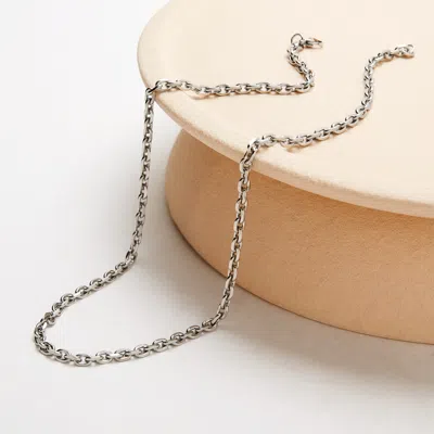 Evesaddiction Men's Stainless Steel Cable Chain Necklace In Silver