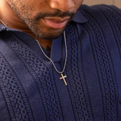 Evesaddiction Men's Stainless Steel Cross Pendant In Silver
