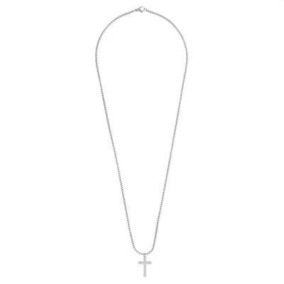 Evesaddiction Men's Stainless Steel Cross Pendant In Silver